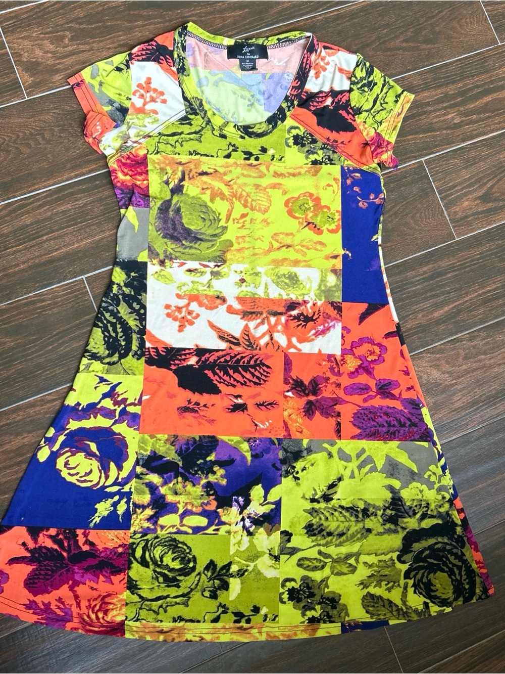 Multi-Color Patchwork Floral Dress